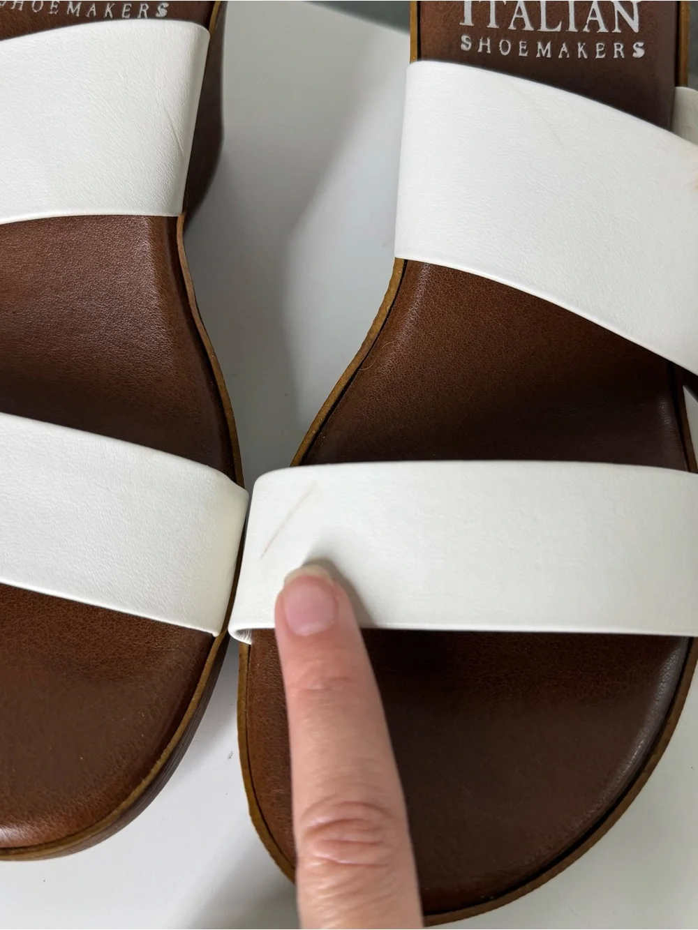 Italian Shoemakers Made in Italy White Wedge Sandals 7.5